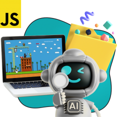 Язык программирования JavaScript + AI. Проектное обучение + геймификация + AI-помощники - КИБЕРшкола программирования для детей, компьютерные курсы для школьников, начинающих и подростков - KIBERone г. Москворечье-Сабурово
